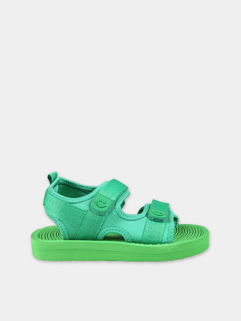 Green sandals for kids with logo